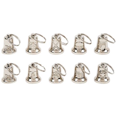Set of 10 Good Luck Motorcycle Biker Bells Assorted 