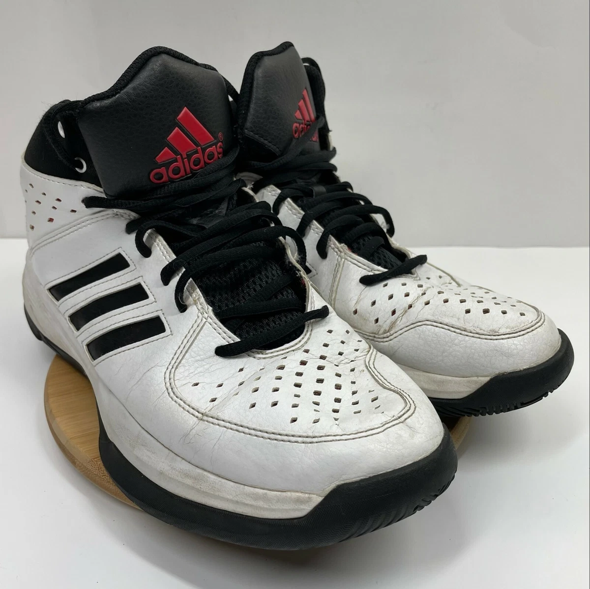 Cabecear temblor luego Adidas Mens Court Fury Q16707 White Black Lace Up Basketball Shoes Size US  12 | eBay