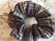 Purple Olive Plaid scrunchie Scrunchies hair cloud vacation ponytail elastic new