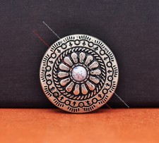 10X 30mm Western Retro Silver Flower Pattern Concho For Belt Leathercraft Boot