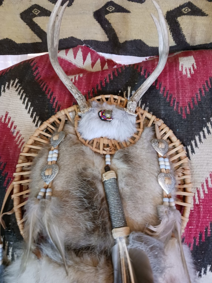 AWESOME OLD VINTAGE NATIVE AMERICAN HANDMADE MANDELA WALL ART VERY 