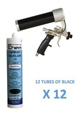 Sprayable Seam Sealer Gun + 12 Black Sealer Cartridges –Professional Application