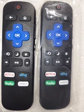 2 New TV Remotes Fit for Roku TV / Element/ Sanyo/ TCL/ RCA/ LG/ Haier/ Philips