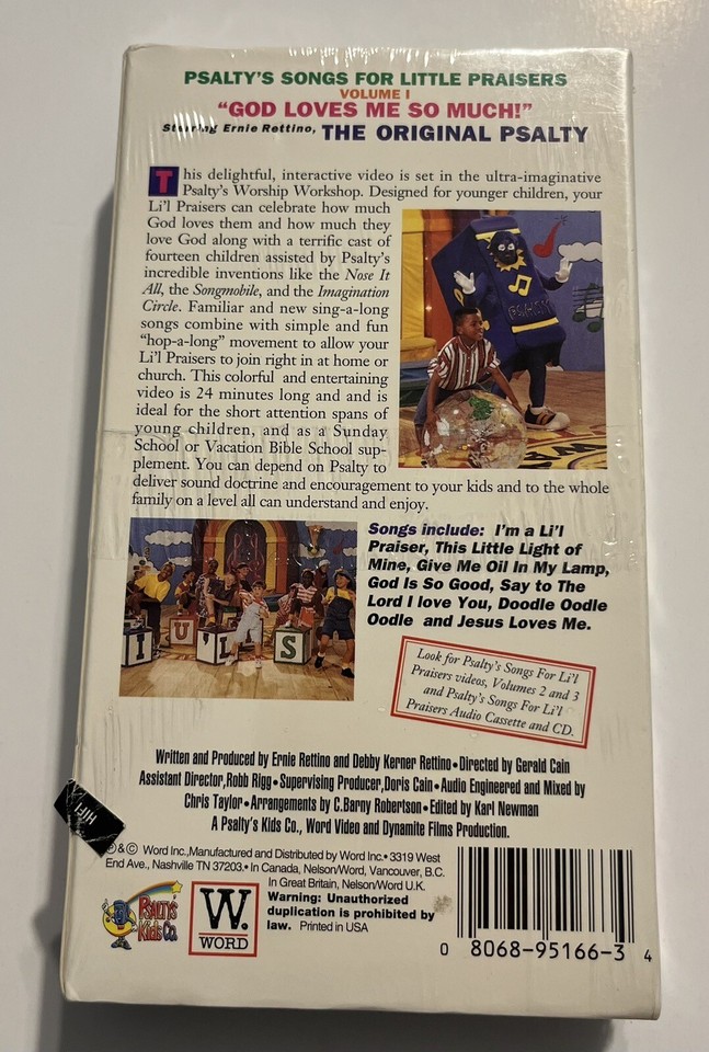 Psalty's Songs For Little Praisers Volume 1 VHS SEALED NEW Word Gospel