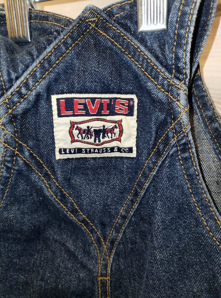 VTG 60s /70s LEVIS 4 Koverall White Tab Denim Bib Overall