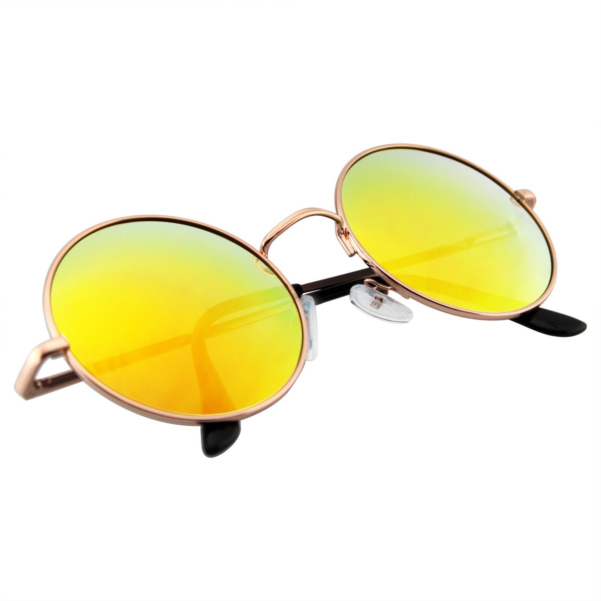 Circle lemon hippie sun glasses John Lennon Gold Rainbow Tinted Eyeglasses, Circle Lens  main image 2