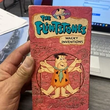 The Flintstones Wacky Inventions (VHS 1994) Hanna Barbera Cartoon White Tape HTF