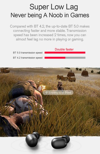 Bluetooth Earphones HD Stereo Wireless Headphones Noise Cancelling Gaming Heads - Photo 10 sur 19