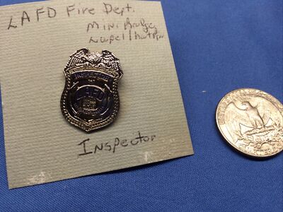 INSPECTOR LAFD MINI BADGE PIN LOS ANGELES FIRE DEPARTMENT CALIFORNIA | eBay