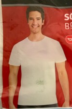    HANES 10 Pk. Mens 100 Cotton Tagless Crew-Neck T-Shirt White Small   