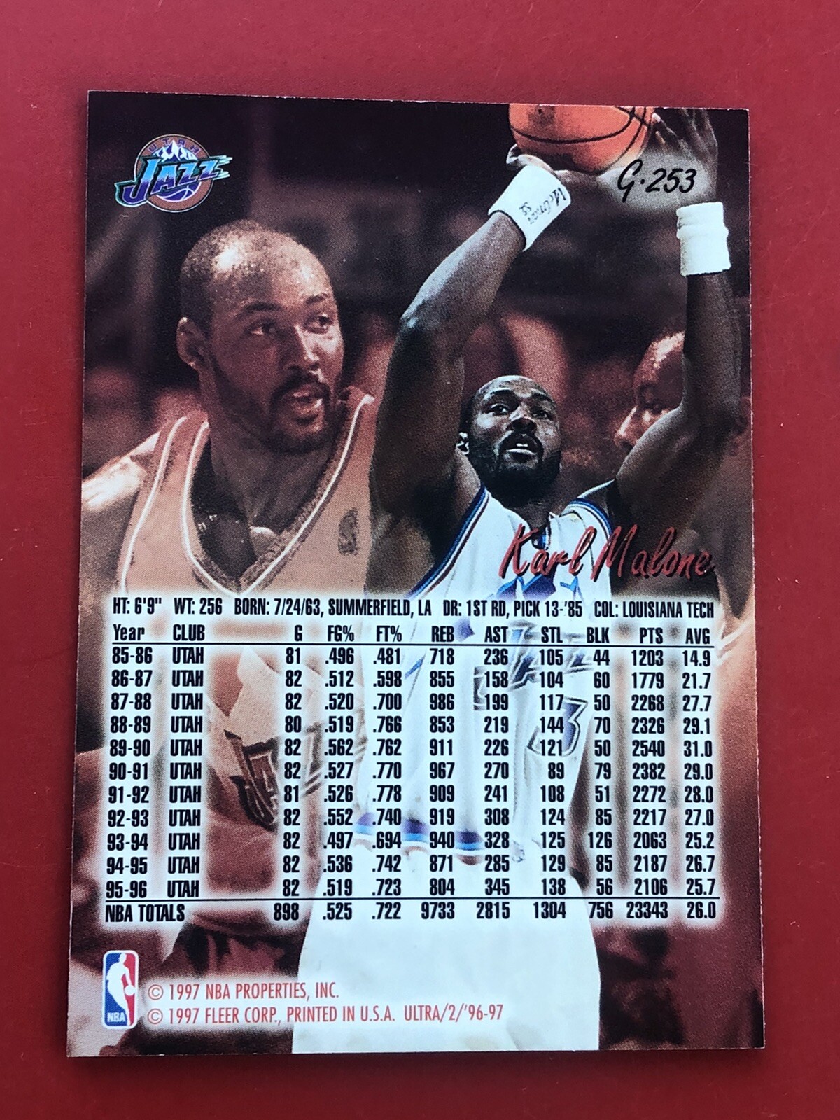 1996-97 Fleer Ultra - Karl Malone #G-253 Gold Medallion Edition for ...
