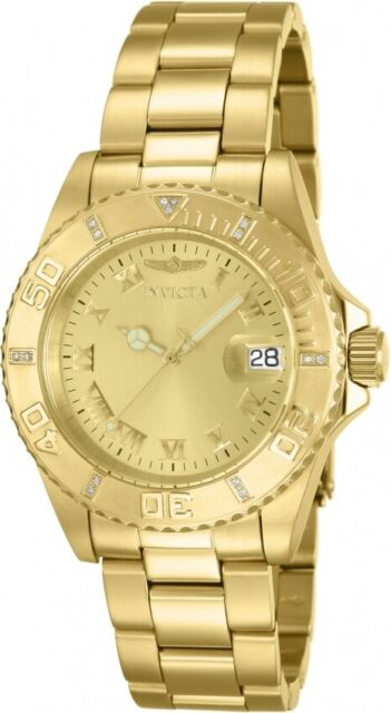 Invicta Pro Diver Gold Dial Ladies Watch 12820