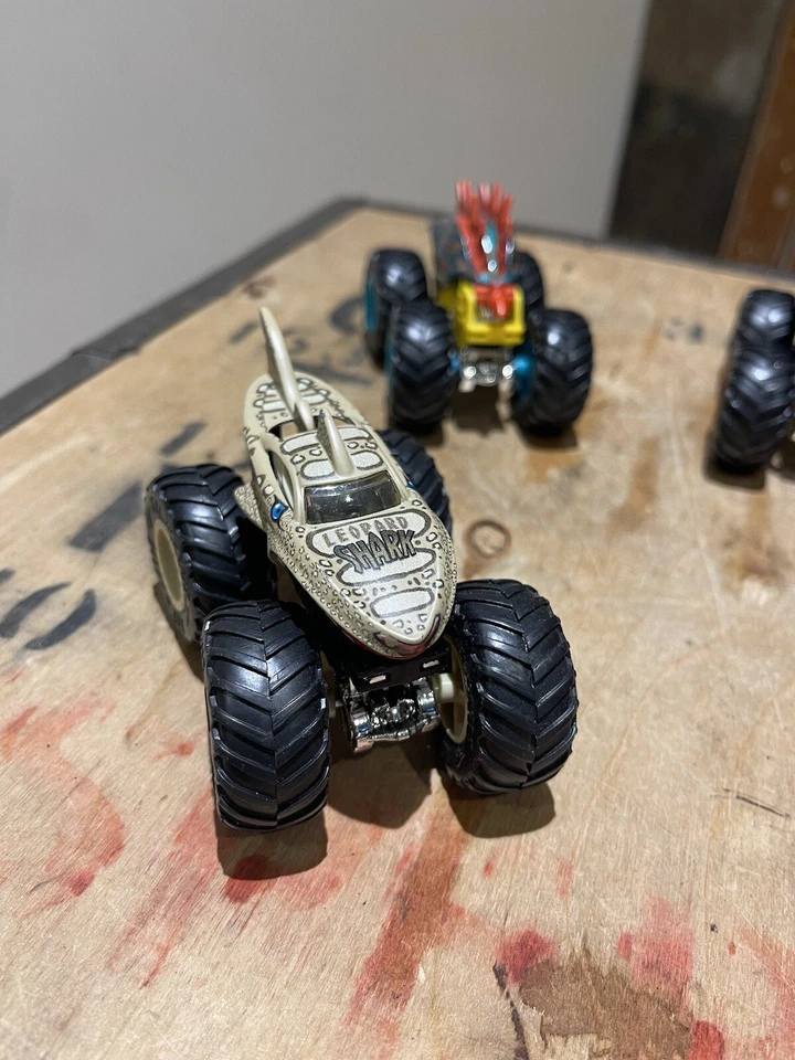 Hot Wheels Monster Truck Bundle Toys Vehicles Spider Man Leopard Shark - image 3 of 4