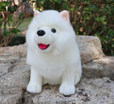 White Samoyed Dog 11 Inch Stuffed Animal Plush Toys Toddler