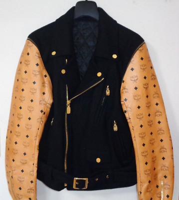 MCM by PHENOMENON VISETOS LEATHER SLEEVES RIDER JACKET 40 MCM by PHENOMENON VISETOS LEATHER SLEEVES RIDER JACKET 40