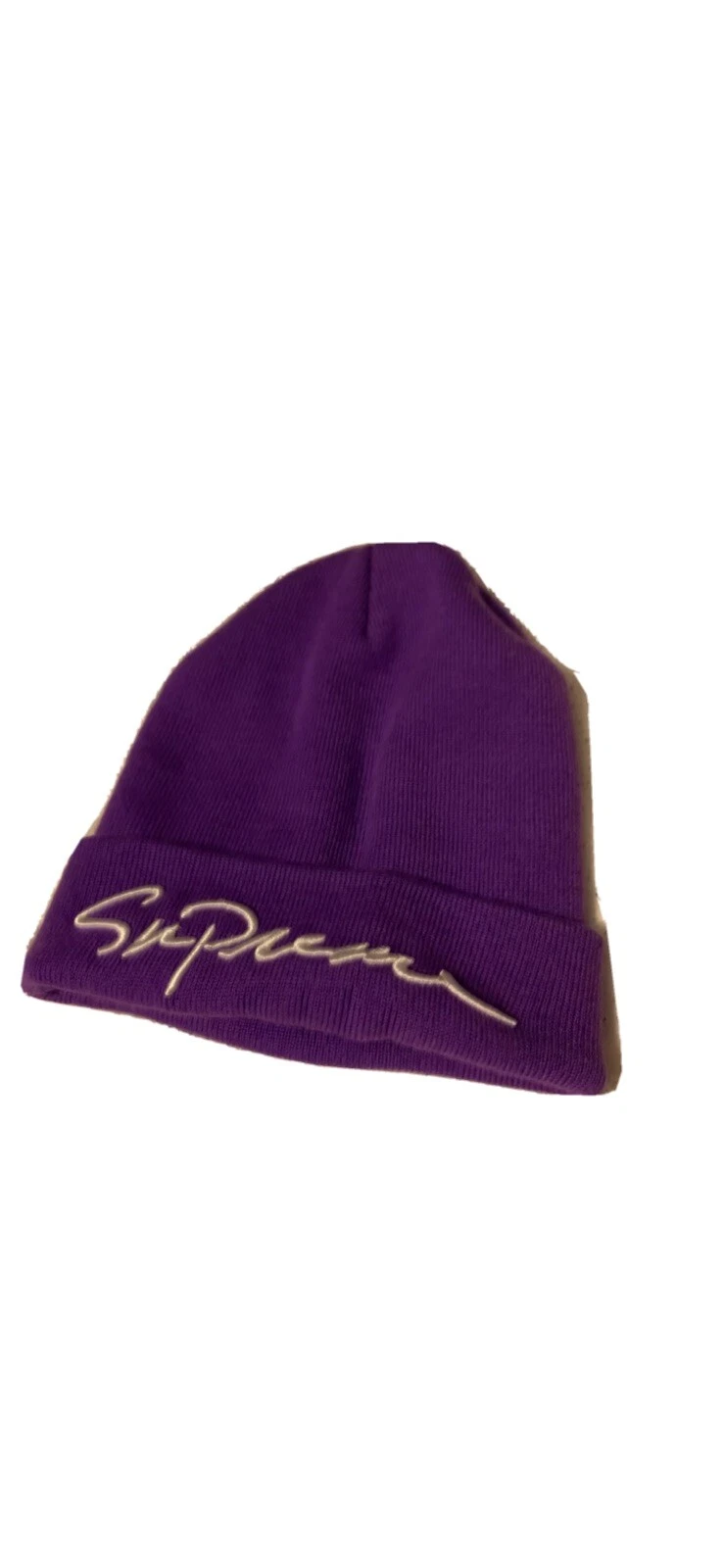 Chapeau Supreme Classic Script violet beanie FW18