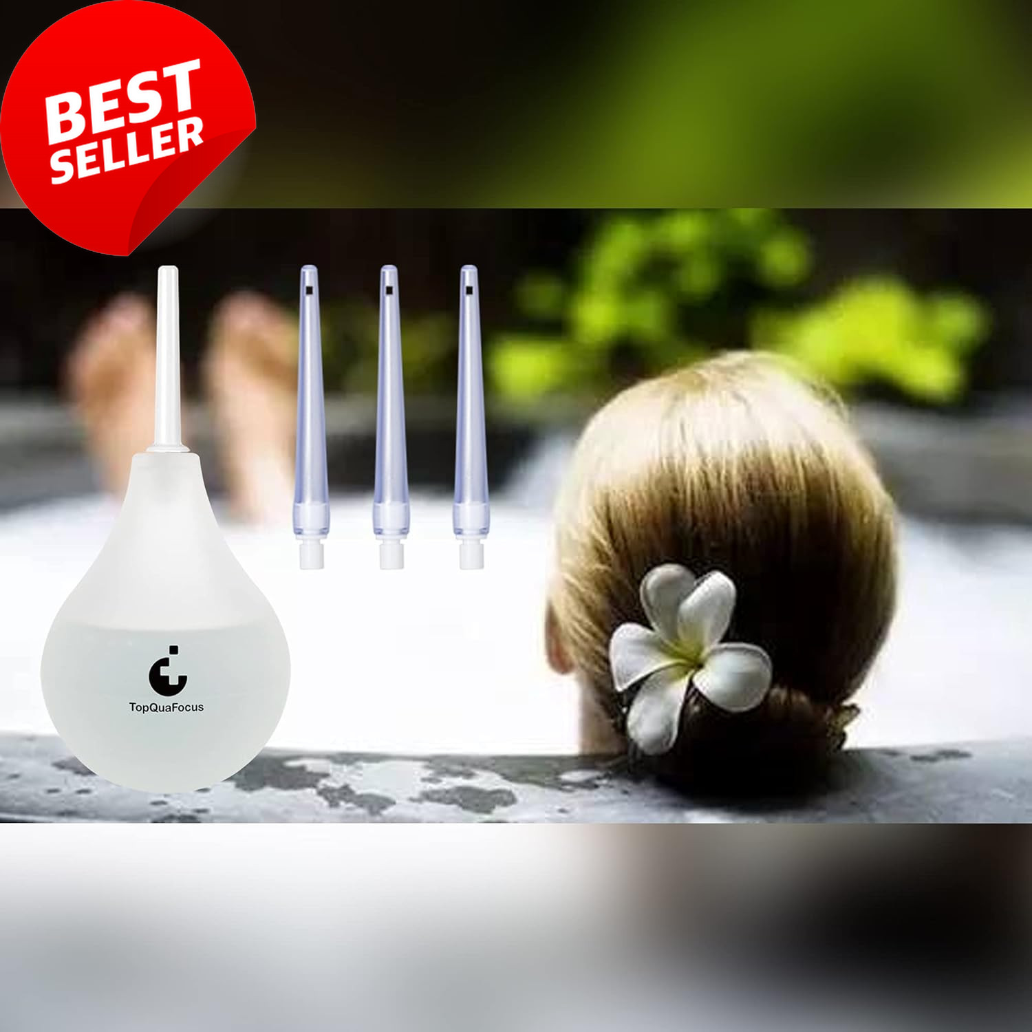 8oz Enema Kit, Silicone Bulb & 4 Tips, Anal & Vaginal Douche for Men,Transparent