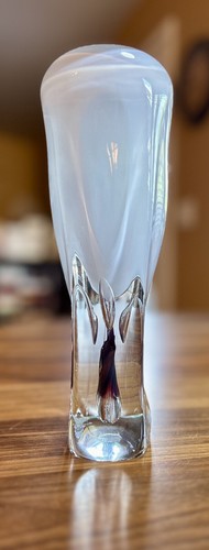 ADAM JABLONSKI Signed Studio Art Glass Vase Handblown Amethyst Core 1992 - Picture 13 of 24
