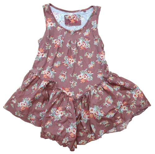 Next Mit Love Kinder Mädchen Braune Blumen Tunika Weste Top 100% Cotton 12 Jahre