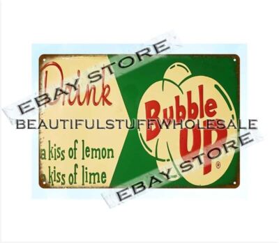 Drink Bubble Up dinning restaurant metal tin sign old reproduction mancave sale