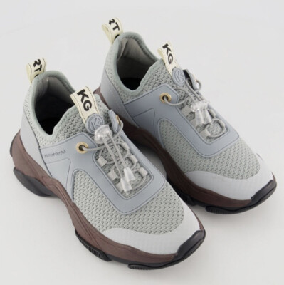 Kurt Geiger Leighton Grey Silver Sparkle Chunky Trainers Uk Size