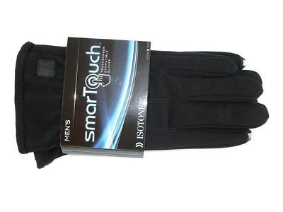 ISOTONER Men's Smart Everyday Touchscreen Compatible Gloves Black Size L