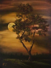 Original oil painting-Amber Sunset-18" x 24"