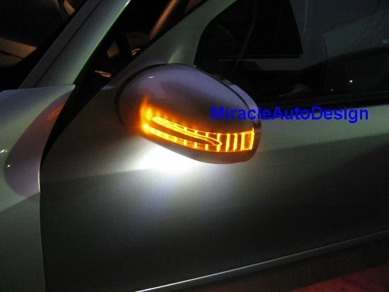 TWO ARROW LED UNPAINTED DOOR MIRROR COVERS FOR MERCEDES BENZ 2003-2009 W209 CLK - Image 3 of 4