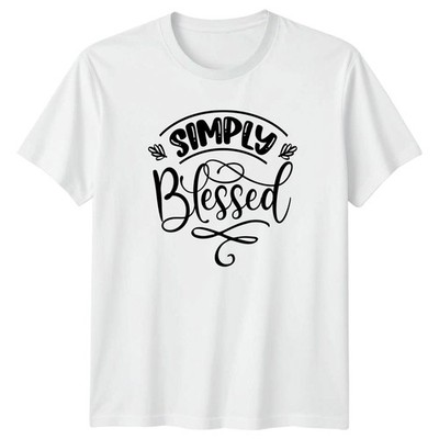Simply Blessed Damen T-Shirt Christ Spruch Muttertag Geschenk für Sie