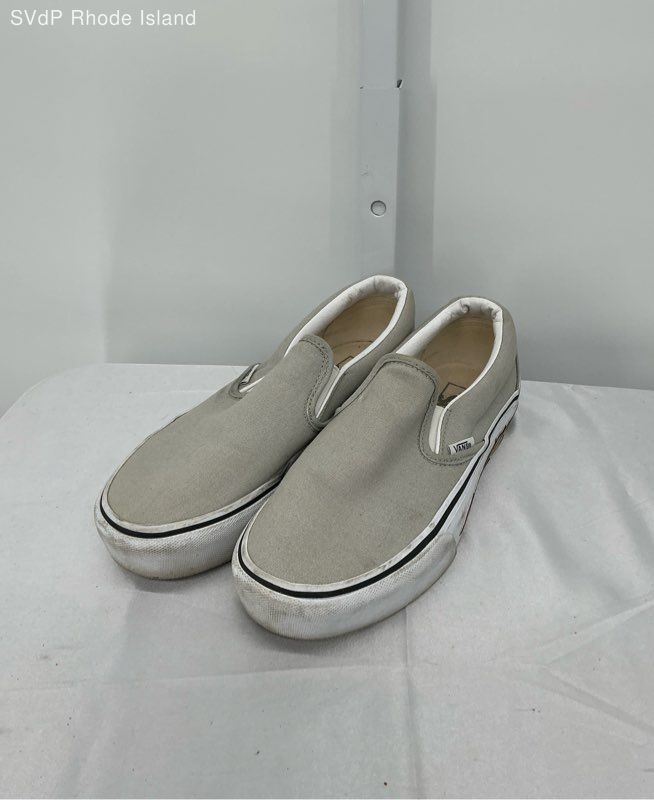Vans Grey Classic Slip On Sneakers for Women Size 8.5-image