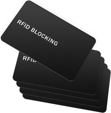 RFID Blocking Card - 5 Pack, Contactless NFC Credit ID Black/5 cards 