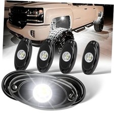 White Rock Lights 6000K Ultra Bright LED Underglow Lights 4 Pods White 3LED