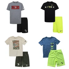 Nike 3Brand Kids' 2-PC Logo Graphic T-Shirt & Shorts Set Pick Size