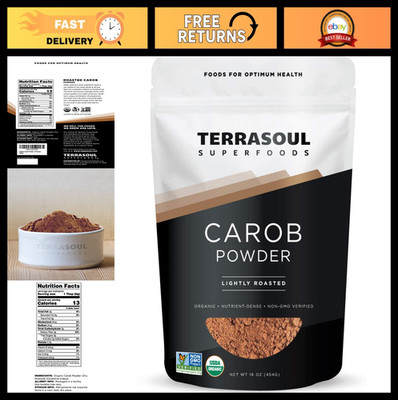 Organic Carob Powder 1 lb - Healthy Cocoa Powder Alternative | High Fiber Superf