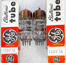 Tightly Matched Pair 12BY7A GE NOS Tubes Triplett 3444 Test 109%+ -will combine