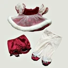 VTG Cabbage Patch Doll Outfit Burgundy Velvet Dress Bloomer Tights AVON 1990s