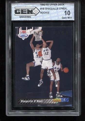 Shaquille O'Neal Rookie 1992-93 Upper Deck #1B RC Card NBA Magic GEM MINT 10