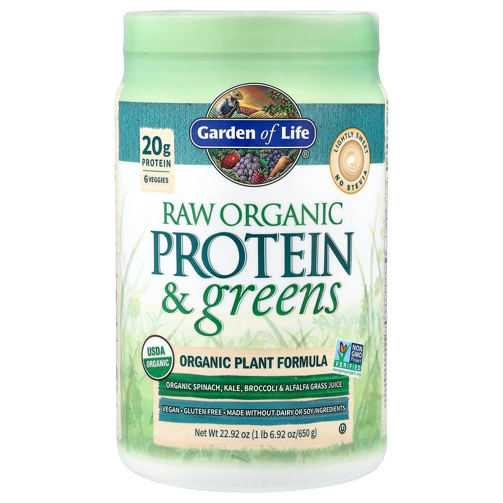 Raw Organic Protein - Greens Lightly Sweet 1 lb 692 oz 650 g 6890₽