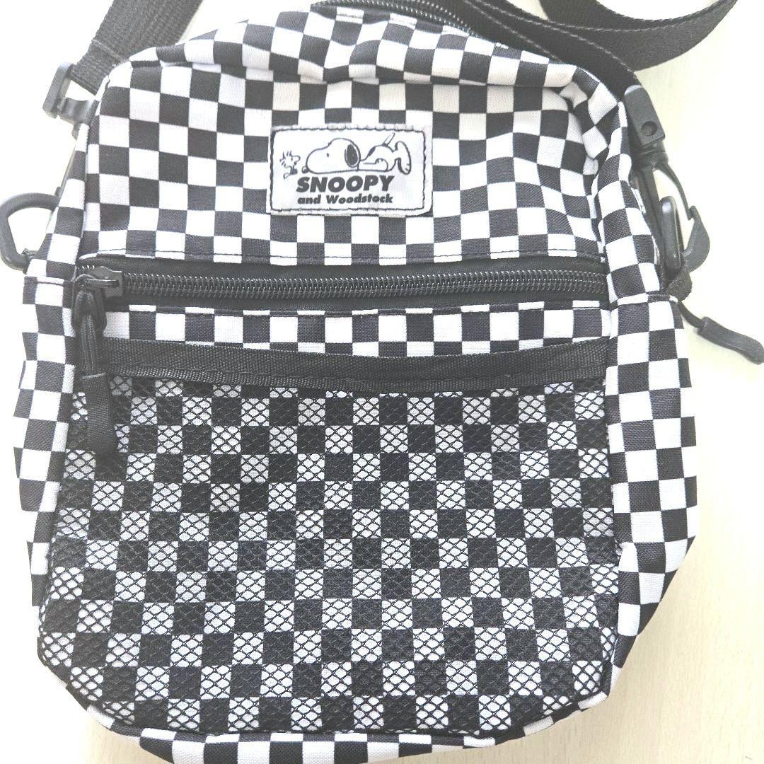 Peanuts Snoopy Checkered Pattern Shoulder Bag Poc… - image 2