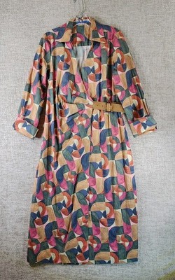 J.McLaughlin Mercer Dress Multi Geometric Harmony Womens M Wrap Modern EUC