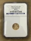 2008 W $5 1/10 Oz Gold American EAGLE Burnished Uncirculated Coin NGC MS70 GEM