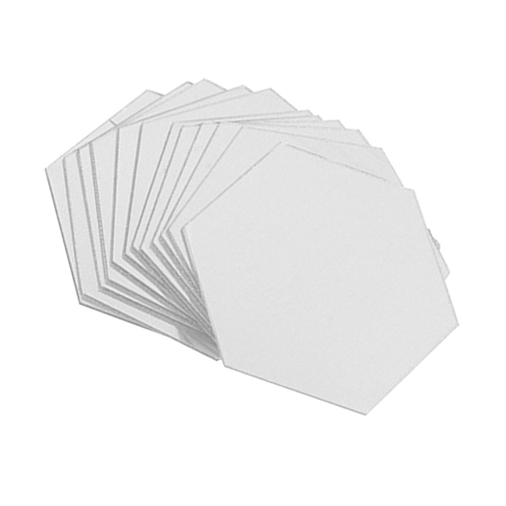 12pcs Hexagonal Acrylic Mirrors for Modern DIY Wall Decor in Living Room