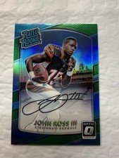2017 Panini Donruss Optic Emerald Rated Rookie John Ross III Auto #/5 Bengals