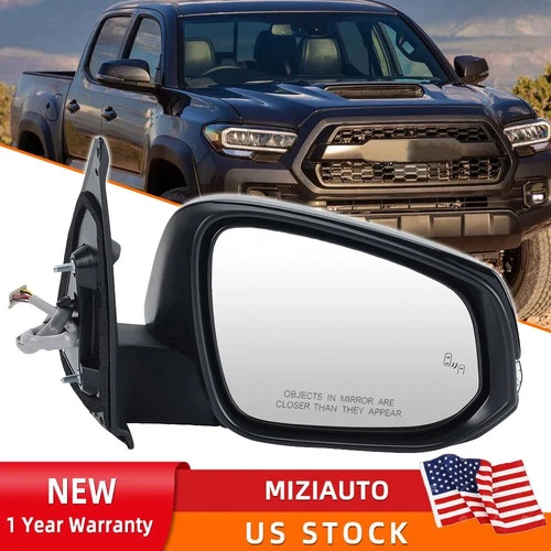 Passenger Side Mirror Heated Turn Signal Blind Spot Detection For 2016-23 Tacoma