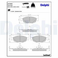 Bremsbelagsatz Scheibenbremse Delphi LP1963 FüR Chrysler Sebring Jr Turbo 24V