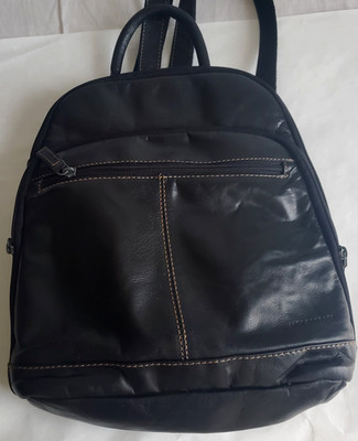 Jack Georges Voyager Collection Backpack Black Leather Adjustable Small Medium