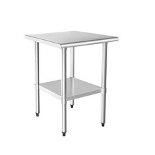 HARDURA Stainless Steel Table 24X24 Inches with Undershelf and Galvanized Leg...
