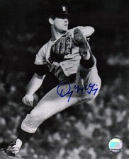 Denny McLain Signed Tigers B&W Wind Up Pitching 8x10 Photo - (SCHWARTZ COA)