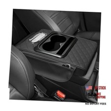 Car Center Console Cover, 5-in-1 Armrest Cushion with Tissue Box Cup Holder