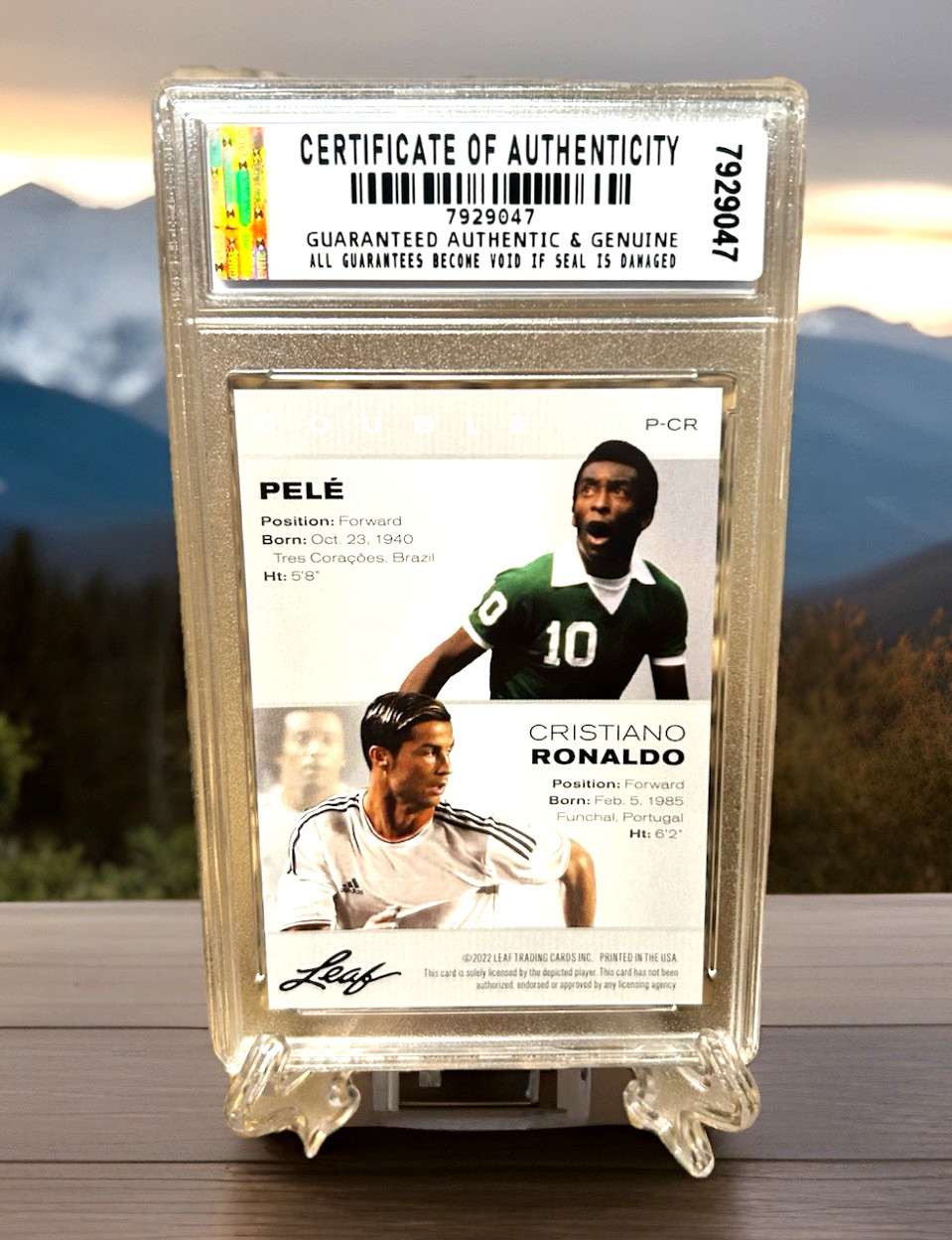 PELE & CRISTIANO RONALDO 2022 LEAF Exclusive LEGENDS GRADED GEM-MT 10 #P-CR view 1